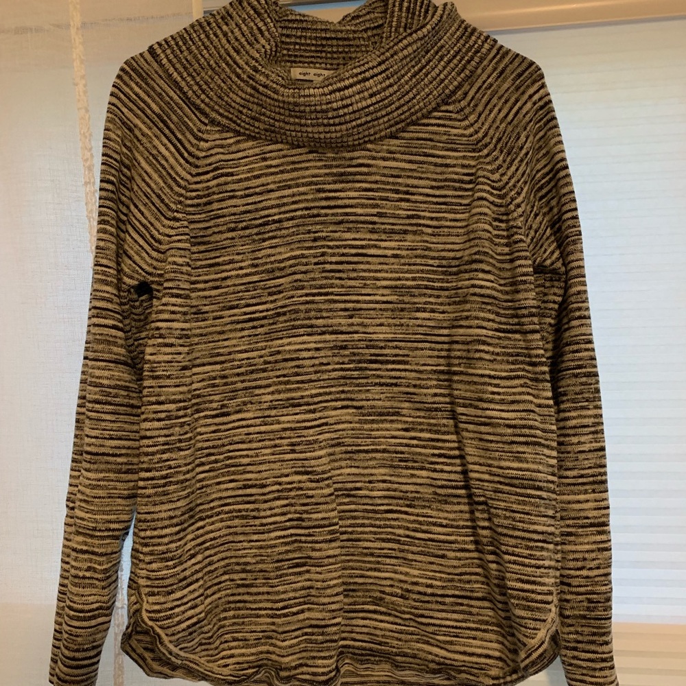 striped cowl neck sweater